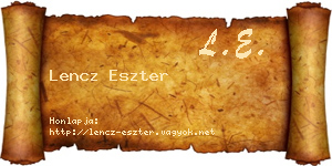 Lencz Eszter névjegykártya